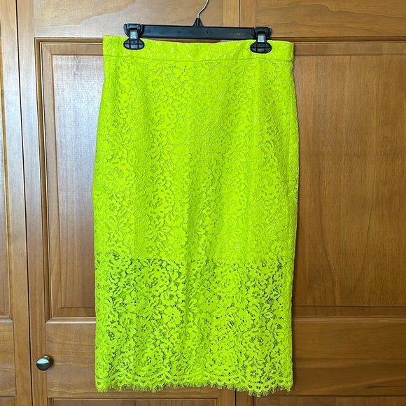 J Crew Number 3 Pencil Skirt in Citrine Lace NWT Size 6 - Picture 3 of 12